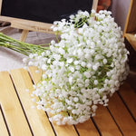 décoration intérieure bouquet artificiel blanc fleurs simples moderne 52cm transparent vase mariage anniversaire baby