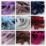 ruban plissé dentelle organza 4cm violet rose bleu rouge noir fuchsia décoratif écolo fournitures