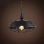 suspension lumineuse industrielle vintage fer noir ampoule led chaîne métallique salon chambrehôtel