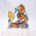 dragon sculpté transparent moderne orange vert bleu rouge décoration cadeau anniversaire lider