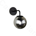 applique murale led moderne sphère verre gravée noir doré chambre salon cuisine 150mm 200mm