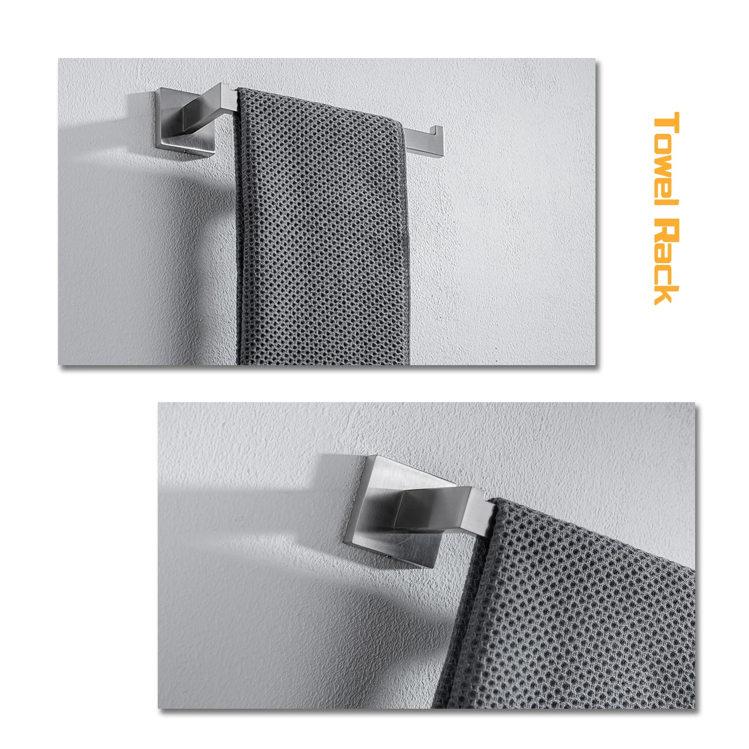 Étagère et porte-papier de soie en acier inoxydable brossé