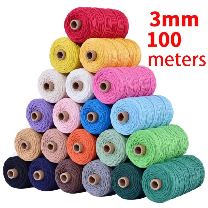 corde macramé coton torsadé mm décoration artisanale rustique fait main textile maison