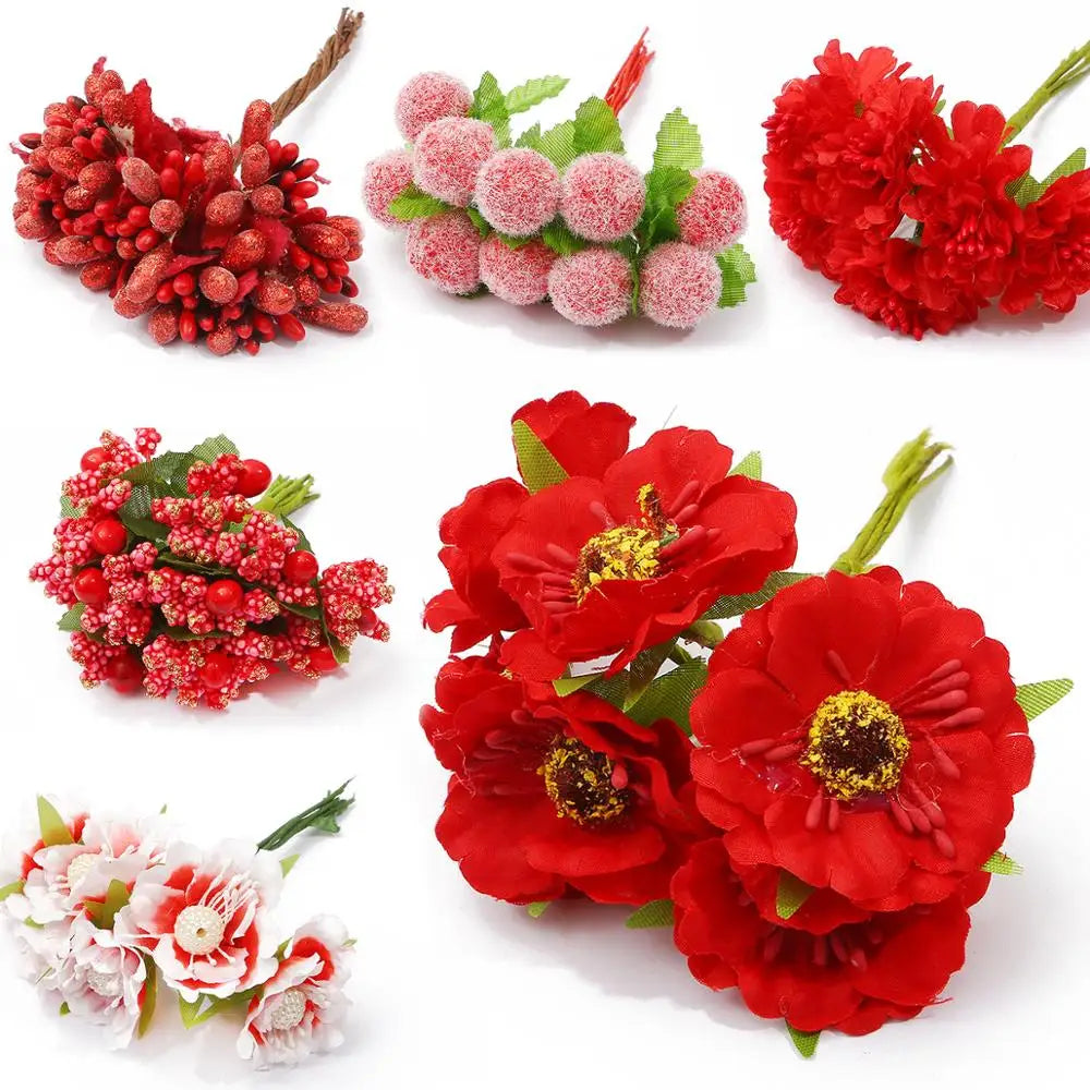 fleurs artificielles rouge lily hydrangea tulip lavande cerise décoration intérieure saint valentin mariage anniversaire