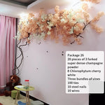 arbre artificiel cerisier rose blanc fleurs feuilles décoration mariage fête intérieur grande taille
