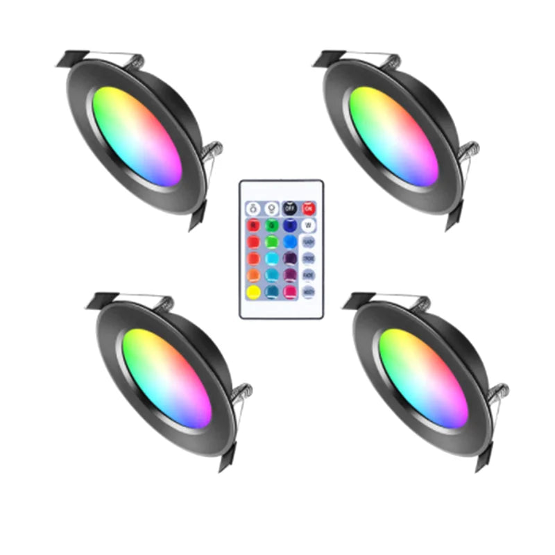 spot led encastrable rgb télécommande intérieur moderne lumière variable couleur jardin extérieur noir