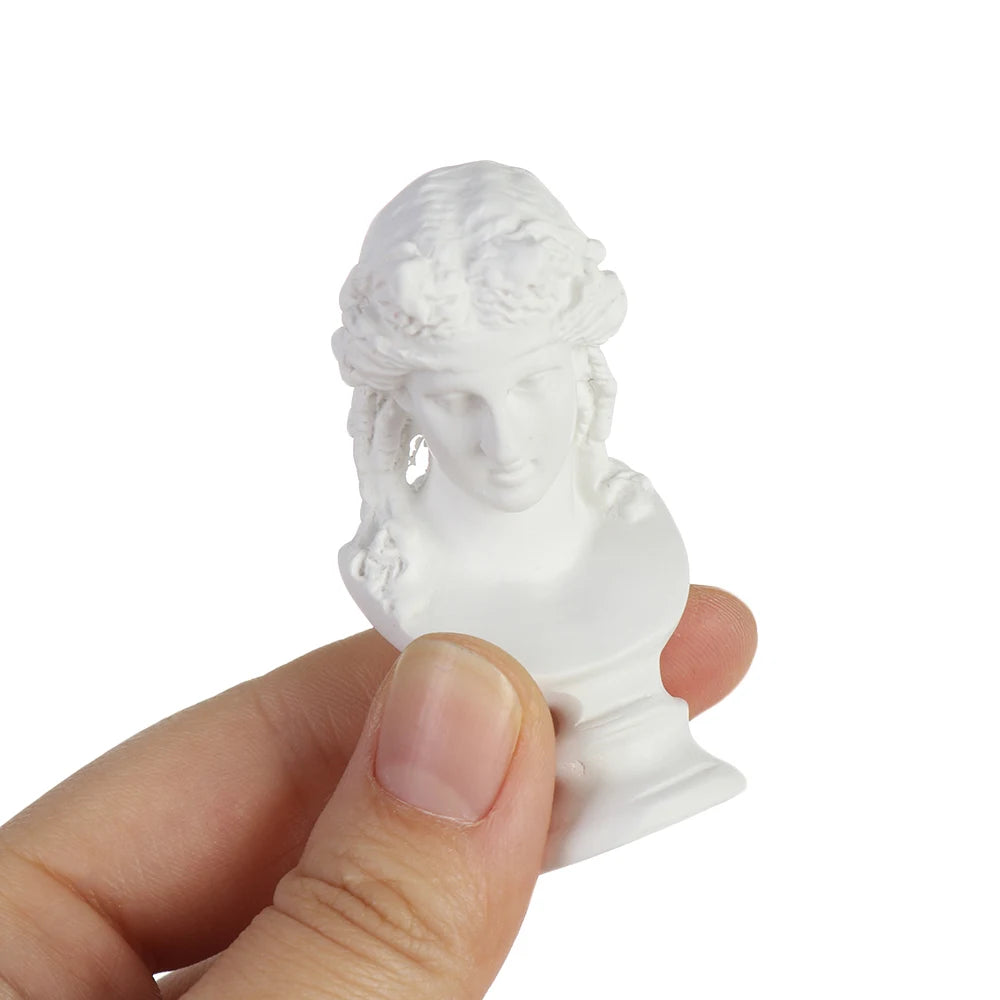 buste sculpté résine blanc détails granuleux classique réaliste décoration intérieureportrait miniature