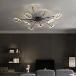 plafonnier moderne acrylique noir doré led clips facile chambre salon