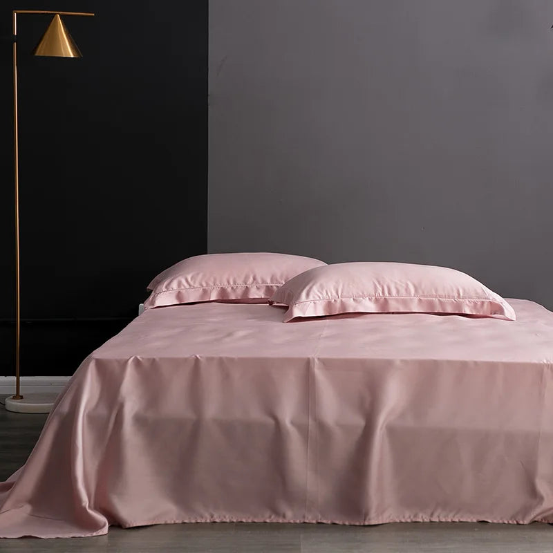 drap plat soie mûrier naturel uni lit double grande taille moderne