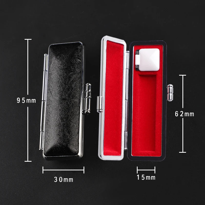 boîte rangement stylos simili cuir clics métalliques classique couleur bleue rouge marron