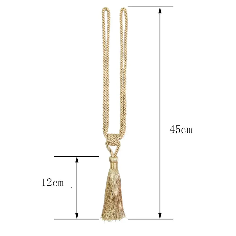 rideau polonais ruban pompons moderne beige doré opacité texture tissée douce brillante