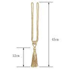rideau polonais ruban pompons moderne beige doré opacité texture tissée douce brillante