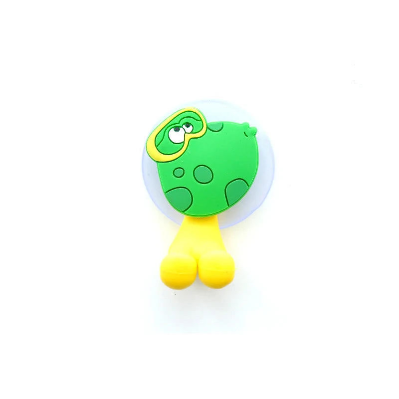 porte brosses dents animaux rose vert blanc jaune suction mur decoratif enfants