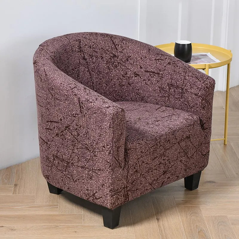 housse fauteuil tubulaire impression géométrique moderne polyestère machine bleu beige