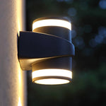applique murale led moderne noir blanc spirale contemporaine fixations lumière chaude 6w