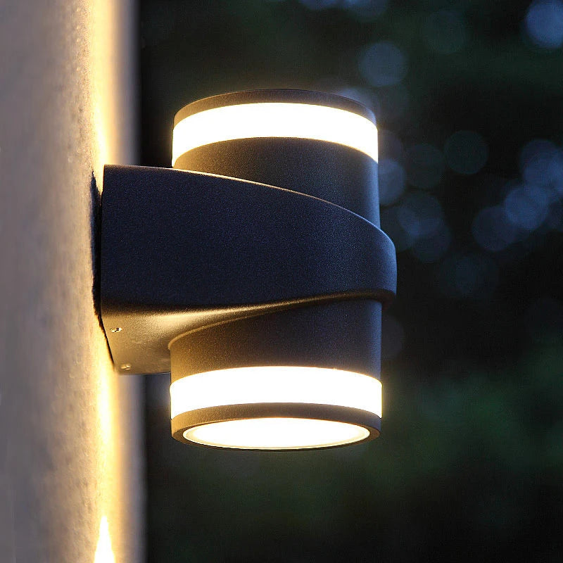 applique murale led moderne noir blanc spirale contemporaine fixations lumière chaude 6w