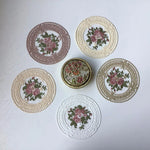 serviettes table vintage broderie florale dentelle beige rose clair environnementales moderne 12cm