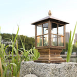lampe sol classique noir bronze quadrillage transparent ip65 led e27 filaireextérieur moderne