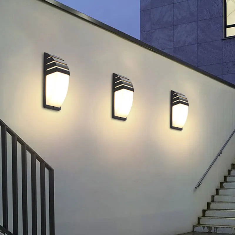 applique murale moderne noir lumière chaude autonome minimaliste éclairage ledintérieurextérieurhydrofuge