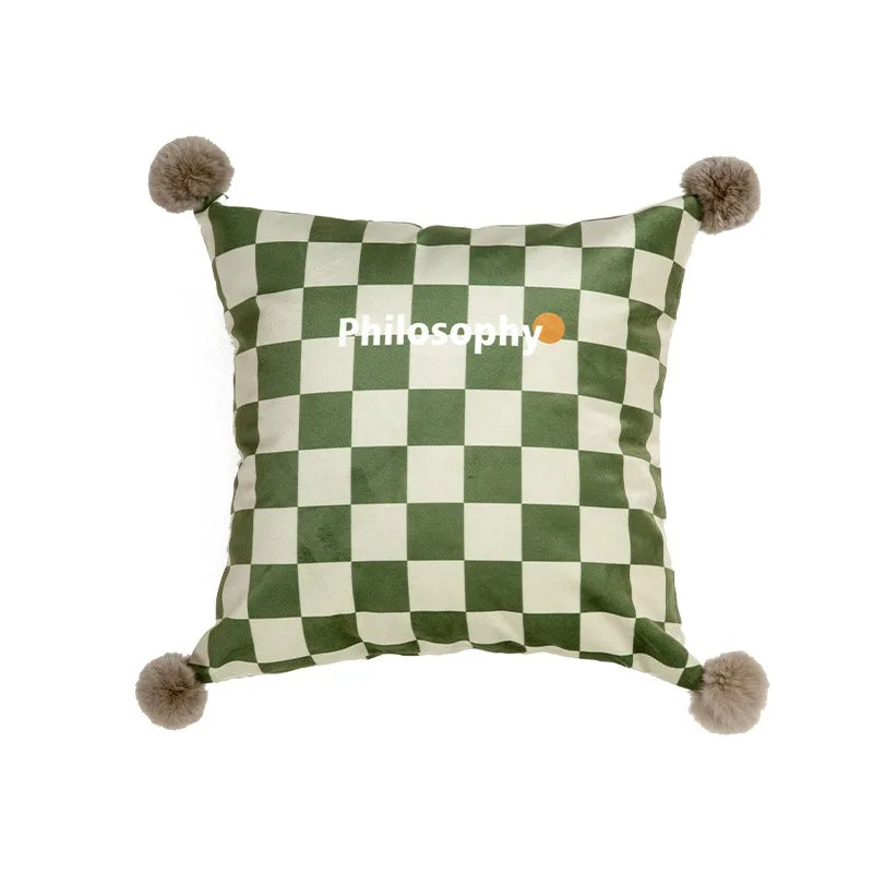 coussins décoratifs serviettes tables motifs géométriques végétaux classiques vert blanc casa