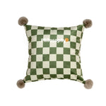 coussins décoratifs serviettes tables motifs géométriques végétaux classiques vert blanc casa