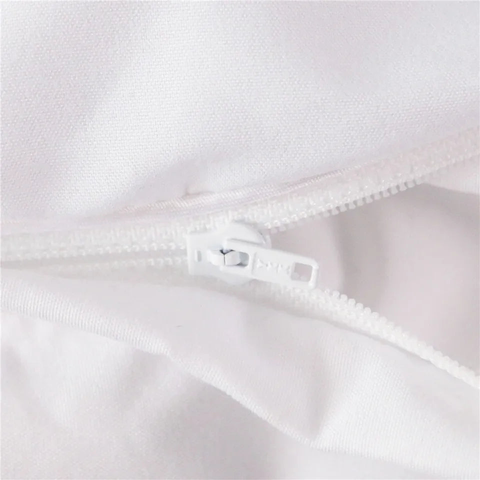 housse couette imprimée moderne 100% polyester blanc double queen king size