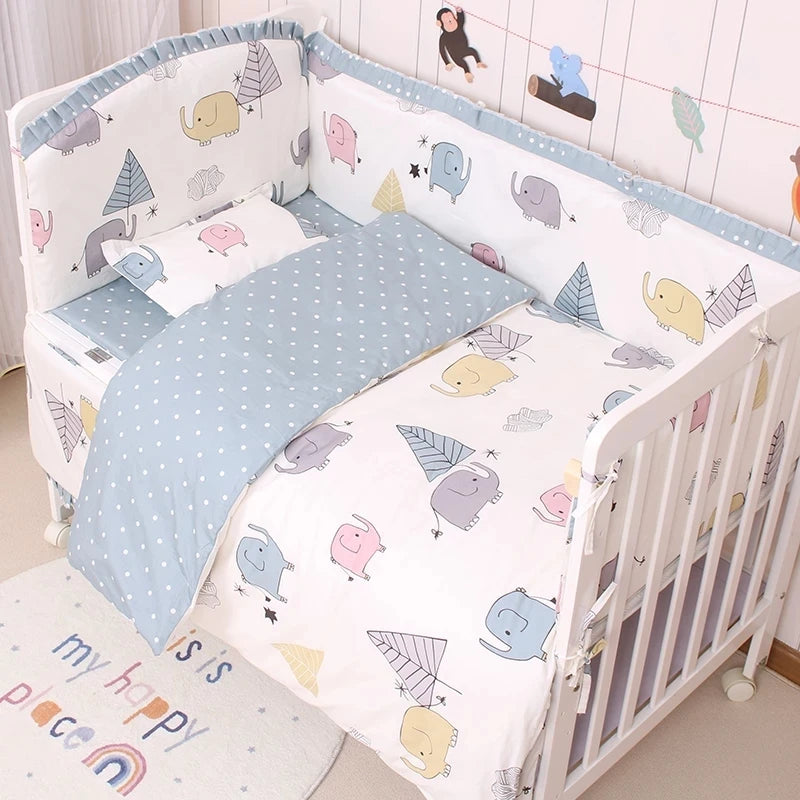 Détail du tissu coton imprimé de la parure de lit pour bébé