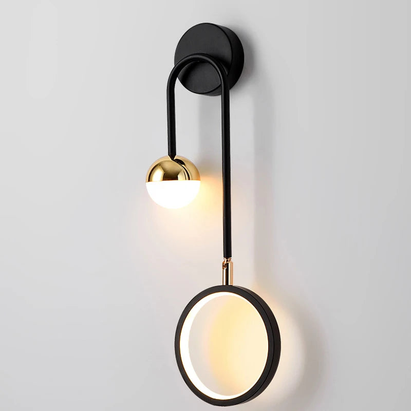 lampe murale moderne noire dorée éclairage cuisine chambre entrée 249lm 5m²