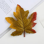 feuilles erable artificielles soie couleur automne orange rouge jaune decoration exterieur naturelle detaillee festive