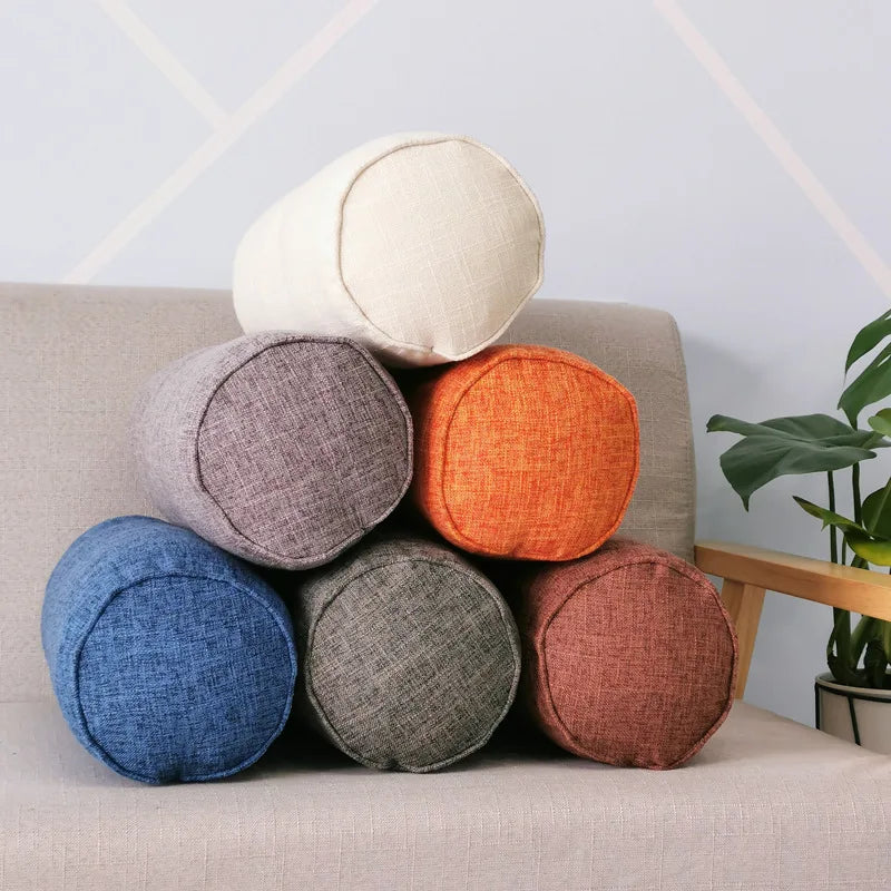 coussins rectangulaires patchwork lin moderne couleur gris orange moderne