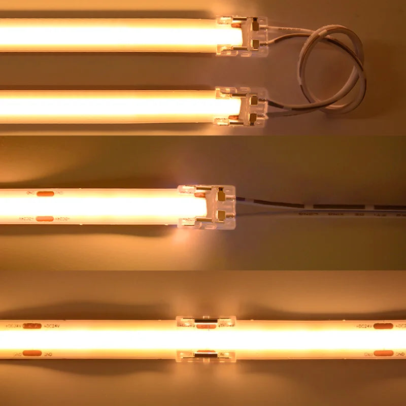 rubans led jaune blanc moderne clips connecteurs câbles alimentation 24v ip20 1000mm 2000mm 3000mm