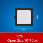 plaque led moderne noir blanc 12w 18w 24w clips métalliques opacité 10x20cm
