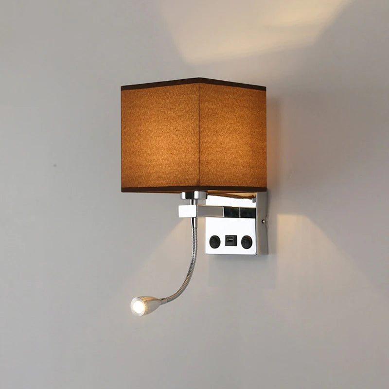 lampe murale moderne toile lin noir beige interrupteur usb 249 2000 lumens chambre cuisine