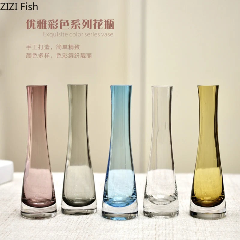 vases modernes violet gris bleu transparent décoration intérieure table contemporain