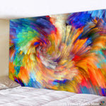 Tenture murale champignon dans une chambre avec décoration bohème