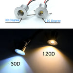 Spot LED argenté moderne 1W 12V 3V IP65 30° 120° câble 47cm