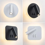 Lampes murales modernes LED blanc noir réglables 220V 110V chambre coucher entrée salle manger