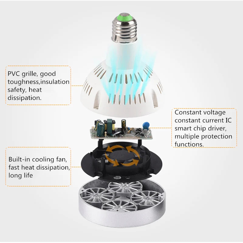ampoule led 35w blanc chaud grille ventilation moderne tringle 95x115mm