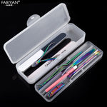 boîte rangement transparente nail art pinceaux outils manucure coupe ongles lime moderne minimaliste