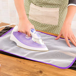tapis repassage pliable nappe protection textile maille semi transparent utilitaire blanc violet jaune gris