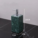 ensemble salle bain marbre vert doré distributeur savon porte brosse dents plateau rangement