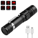linterna led recargable alta potencia zoomable resistente al agua con modo variador camping trekking