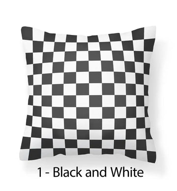 housse coussin velours carreaux vert clair blanc moderne nordique décoration intérieure lit canapé salon