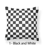 housse coussin velours carreaux vert clair blanc moderne nordique décoration intérieure lit canapé salon