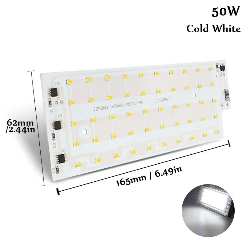 projecteur led 50w ic 220v large faisceau smd 2835 ip65 cool white warm white