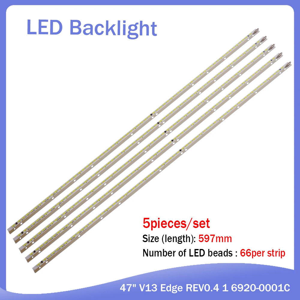 bande led rétroéclairage 597mm blanc diodes uniformes connecteurs moderne
