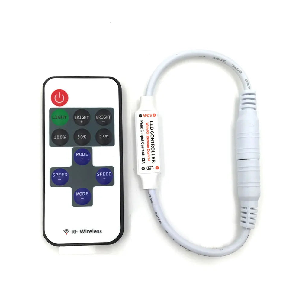 contrôleur led télécommande rf bande led ajustement luminosité mode vitesse flash câbles connecteur dc