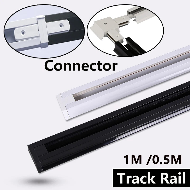rails lumière led blanc noir moderne connecteurs ampoules led