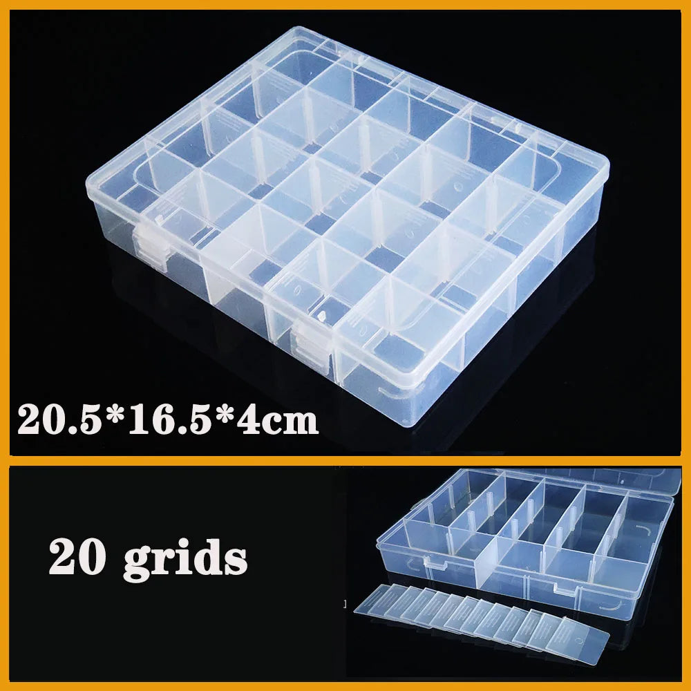 boite rangement plastique transparente compartiments ajustables bijoux petits objets divers