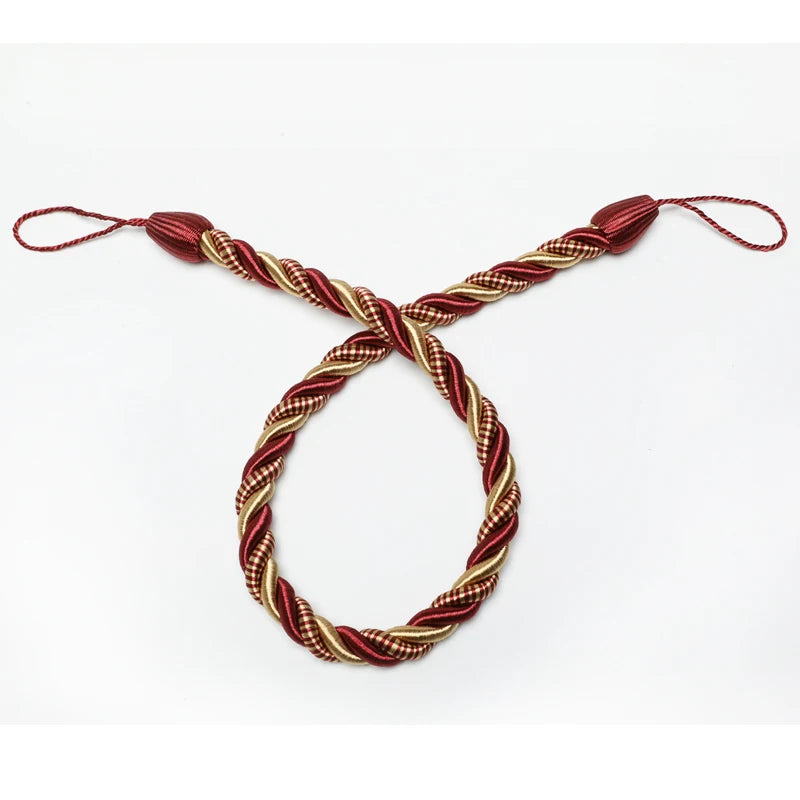 corde rideaux moderne or gris anneaux torsadée polonais accessoires décoration maison